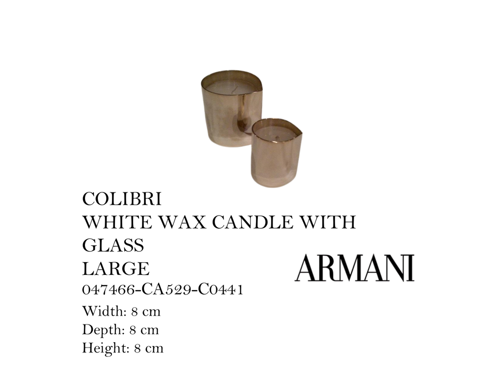 COLIBRI-WHITE WAX CANDLE WITH GLASS-SMALL ONE)
