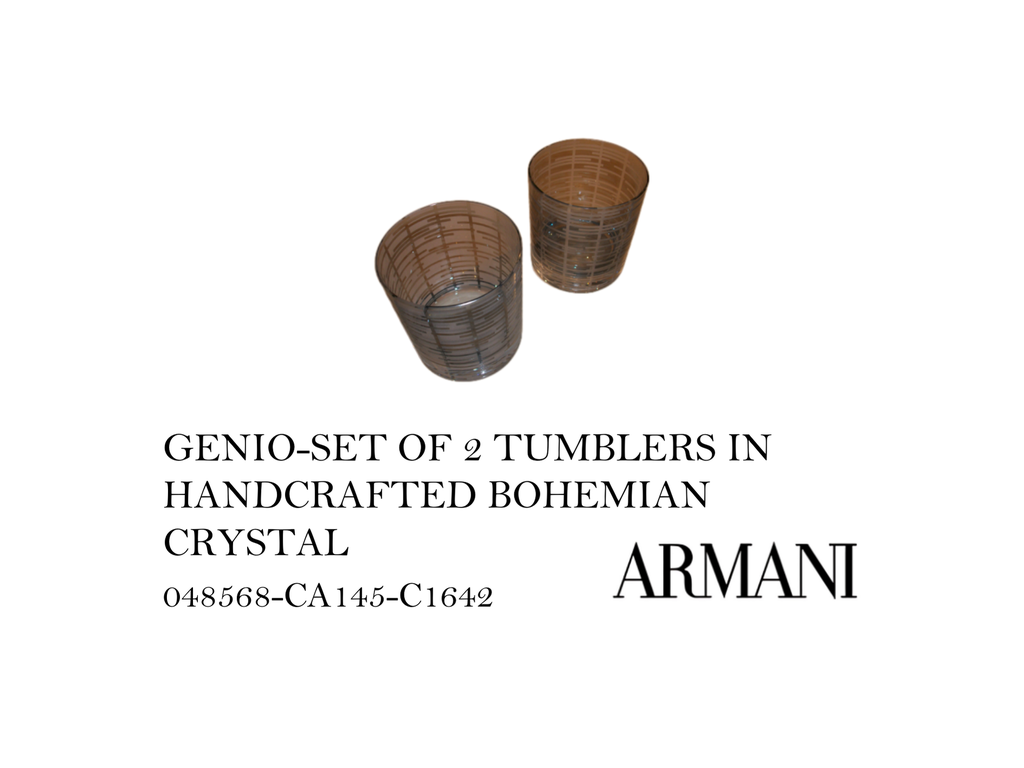 GENIO-SET OF 2 TUMBLERS IN HANDCRAFTED BOHEMIAN CRYSTAL