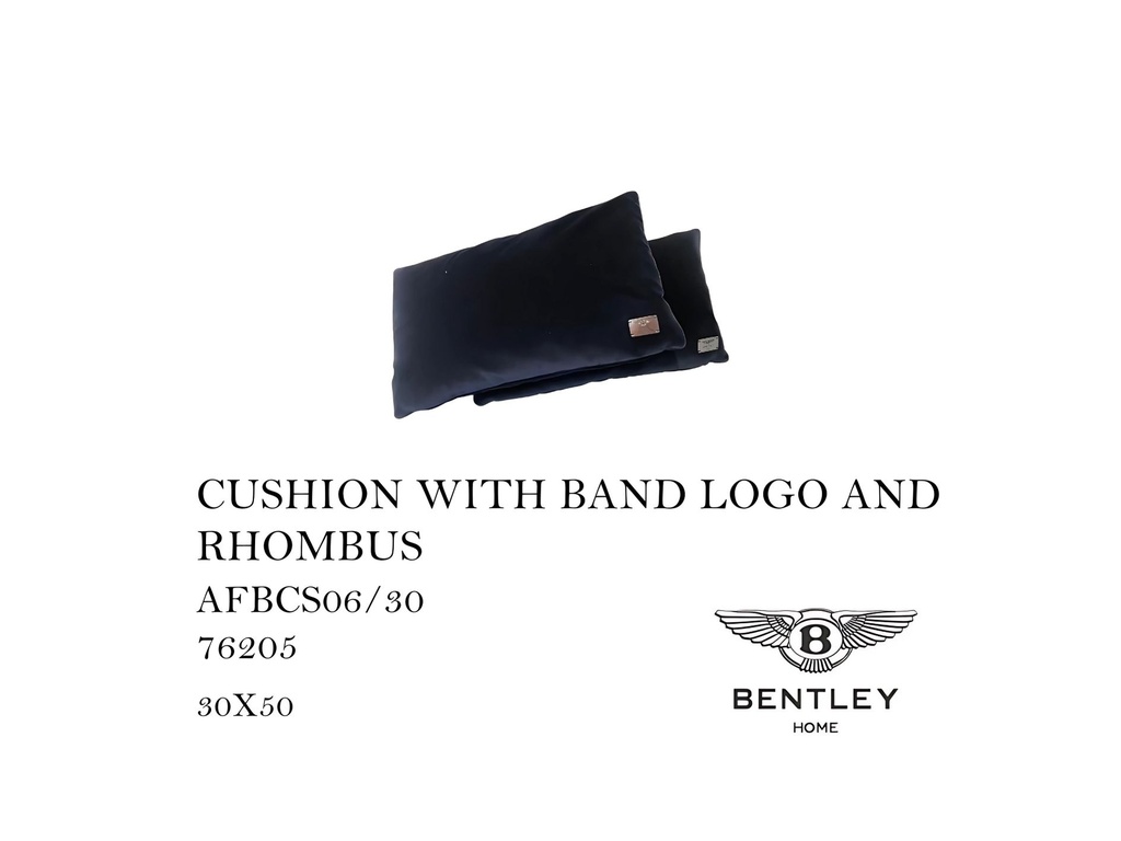 CUSHION WITH BAND LOGO AND RHOMBUS