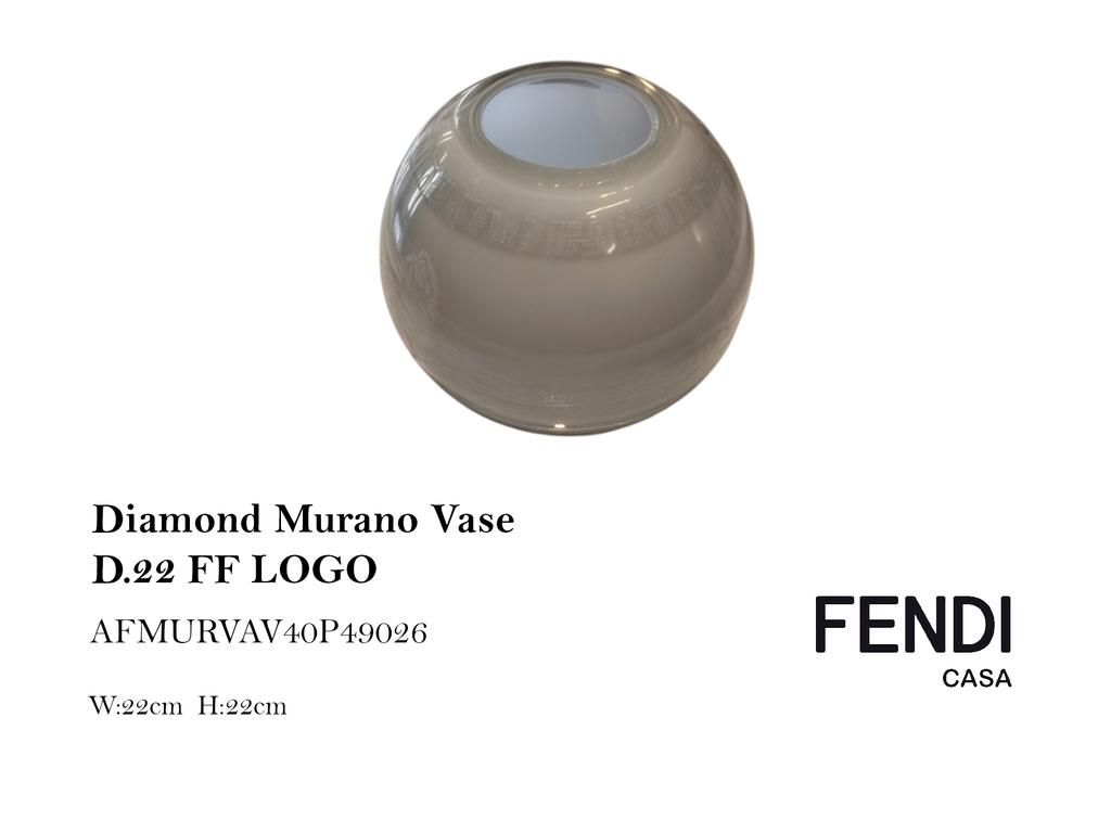 DIAMOND MURANO VASE D.22 FF LOGO