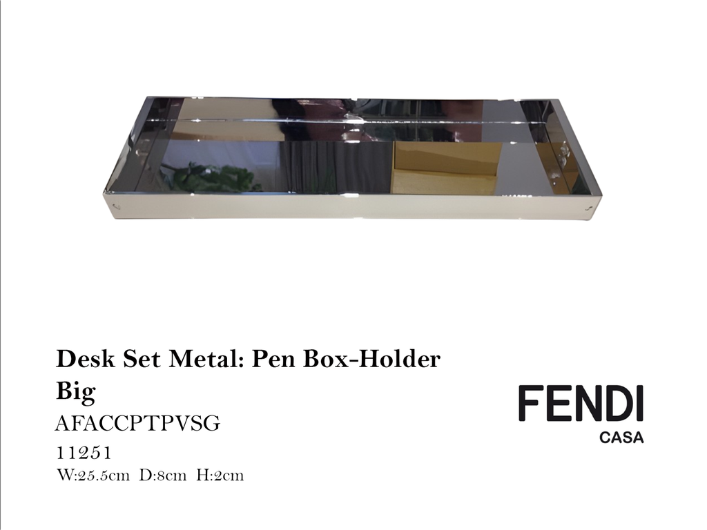DESK SET METAL: PEN BOX-HOLDER BIG