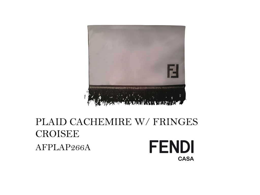 PLAID  CACHEMIRE W/FRINGES CROISEE
