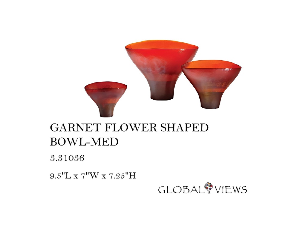 GARNET FLOWER SHAPED BOWL-MED