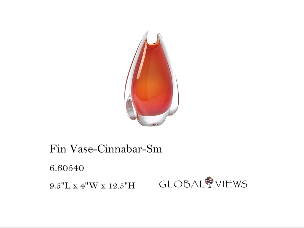 Fin Vase-Cinnabar-Sm