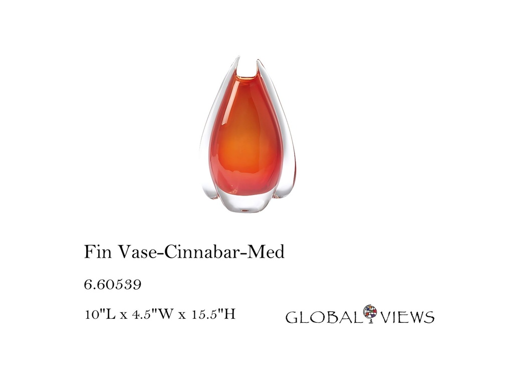 Fin Vase-Cinnabar-Med
