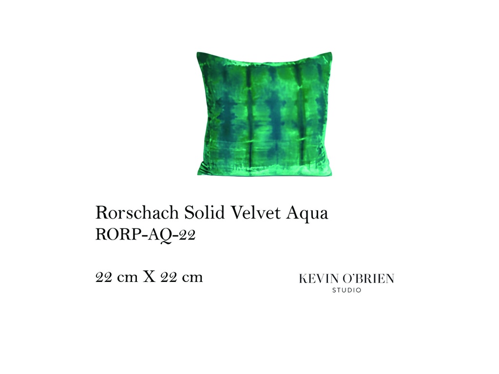RORSCHACH VELVET PILLOW (AQUA) 22X22