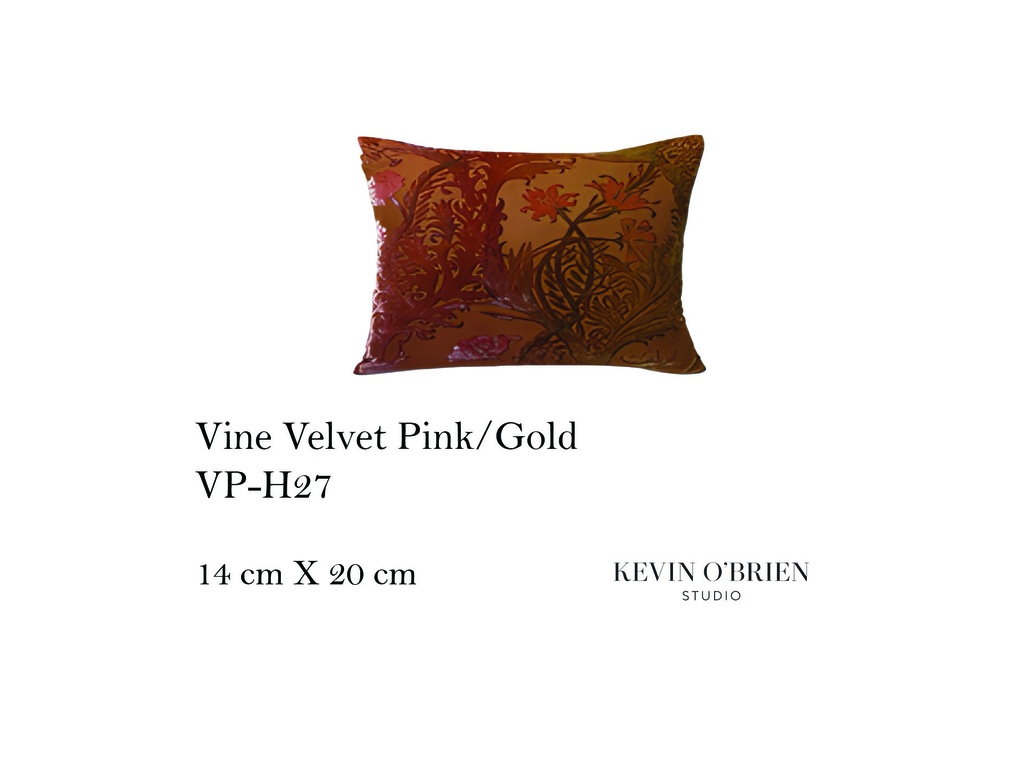 VINES VELVET PILLOW (PINK GOLD)