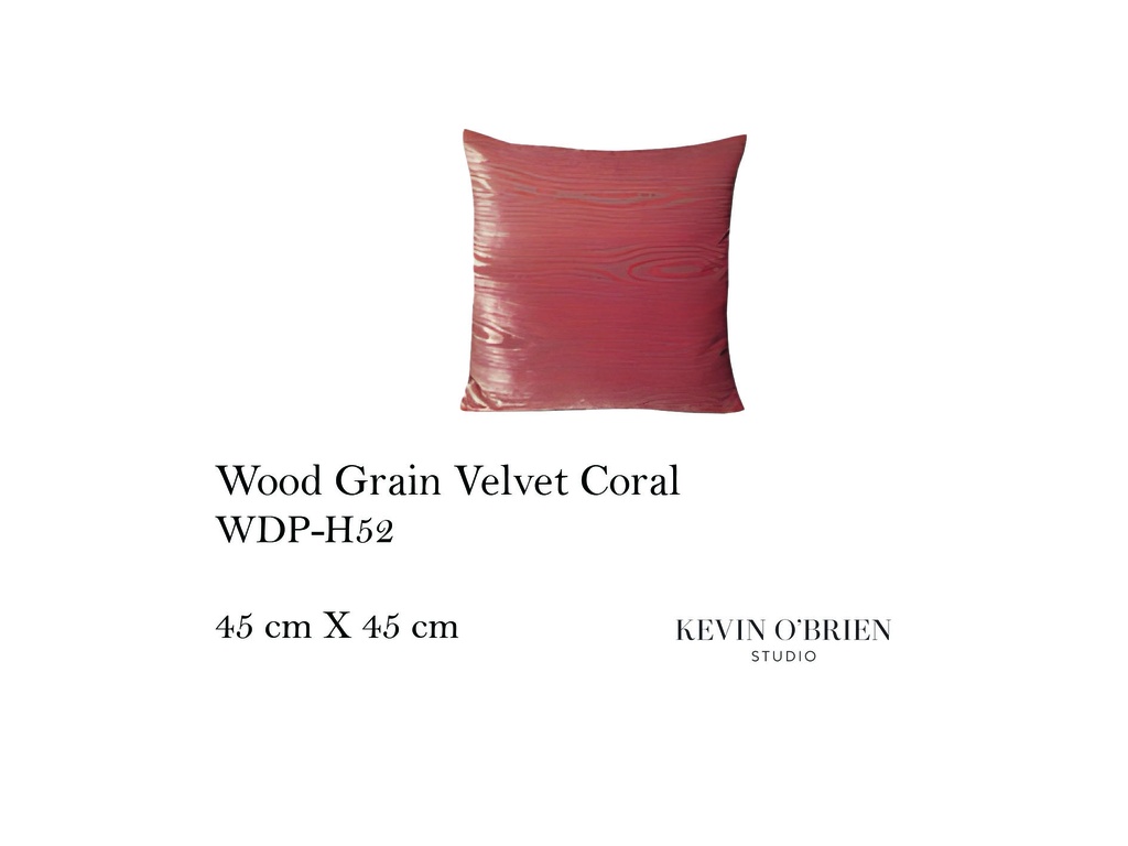 WOODGRAIN VELVET PILLOW (CORAL)