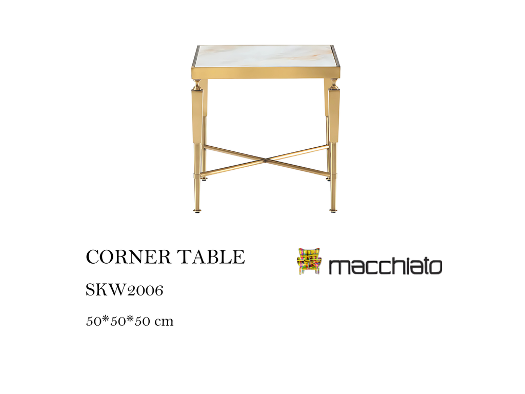 CORNER TABLE (WHT MARBLE)
