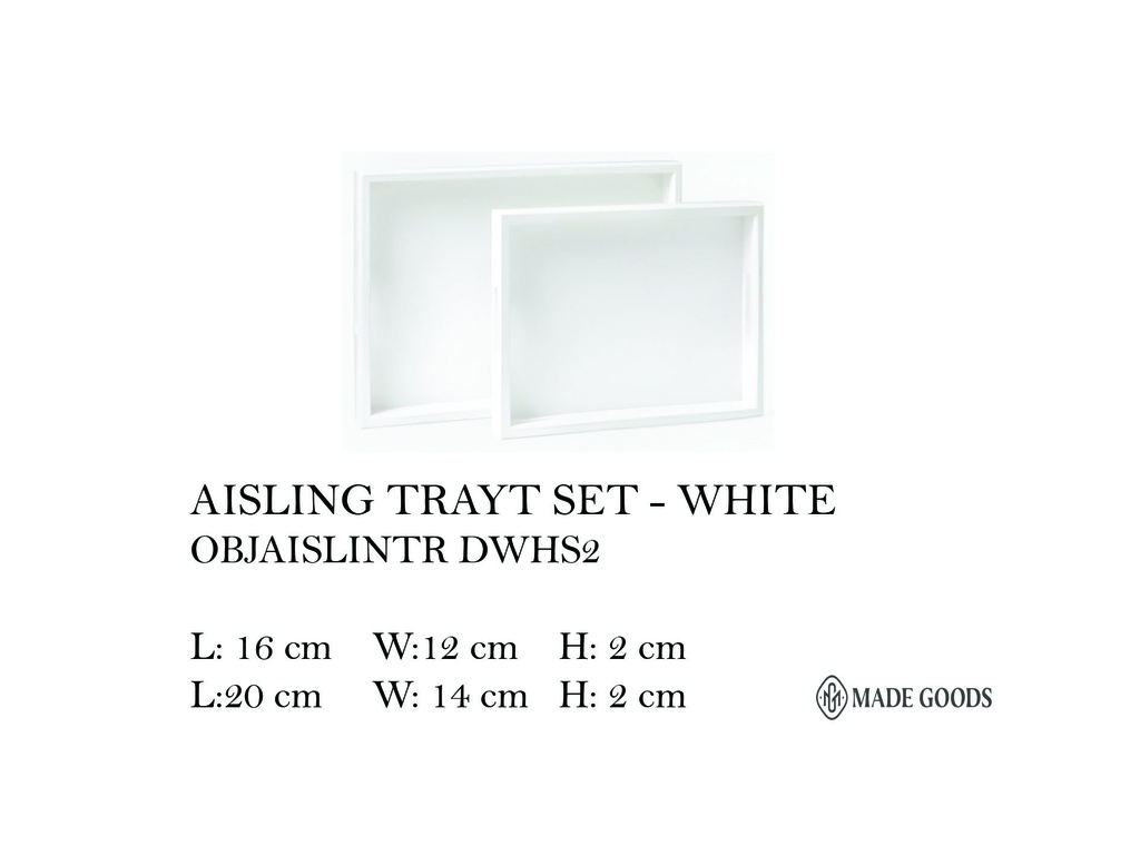 AISLING Tray Set-White