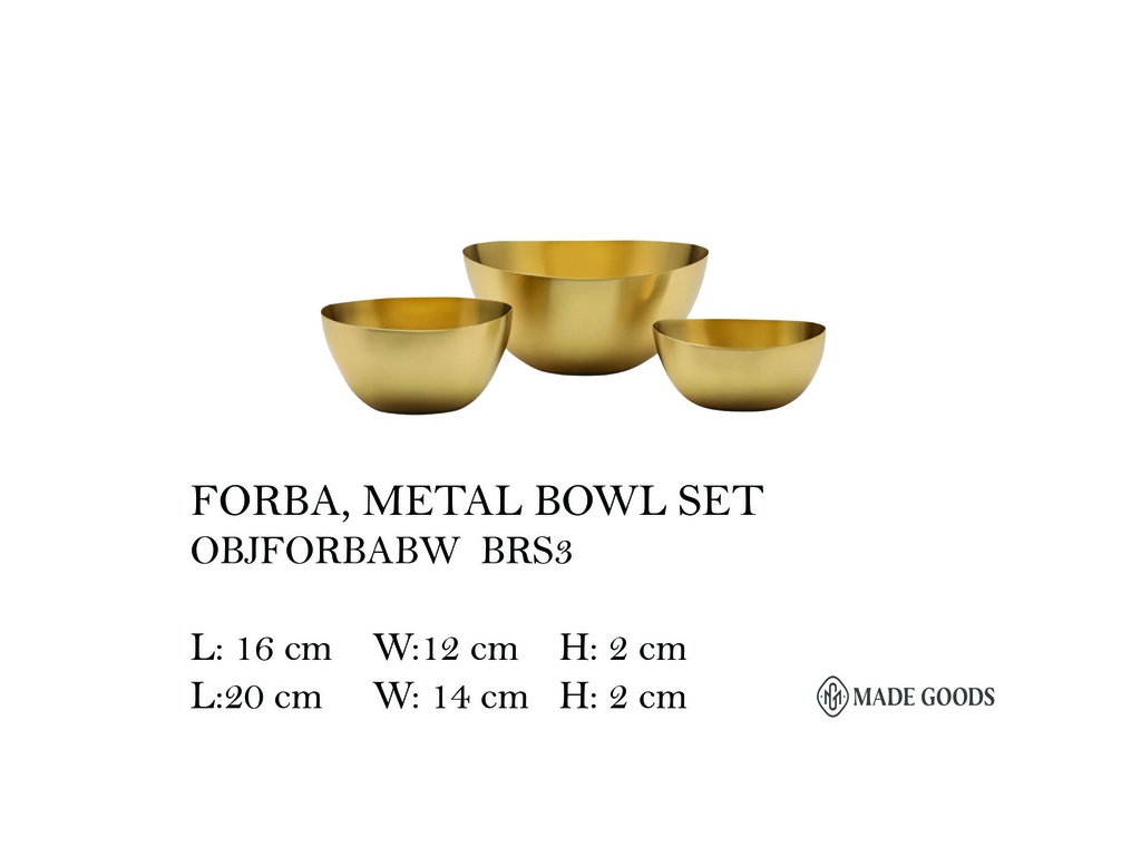 FORBA, METAL BOWL SET