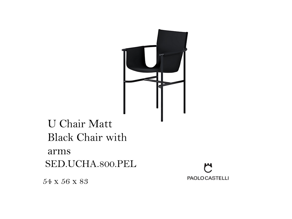 U Chair Matt Black Chair with arms