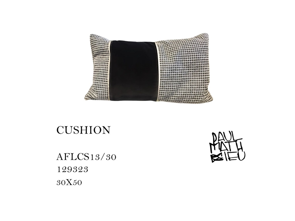 CUSHION W/OTHER FABRIC BAND