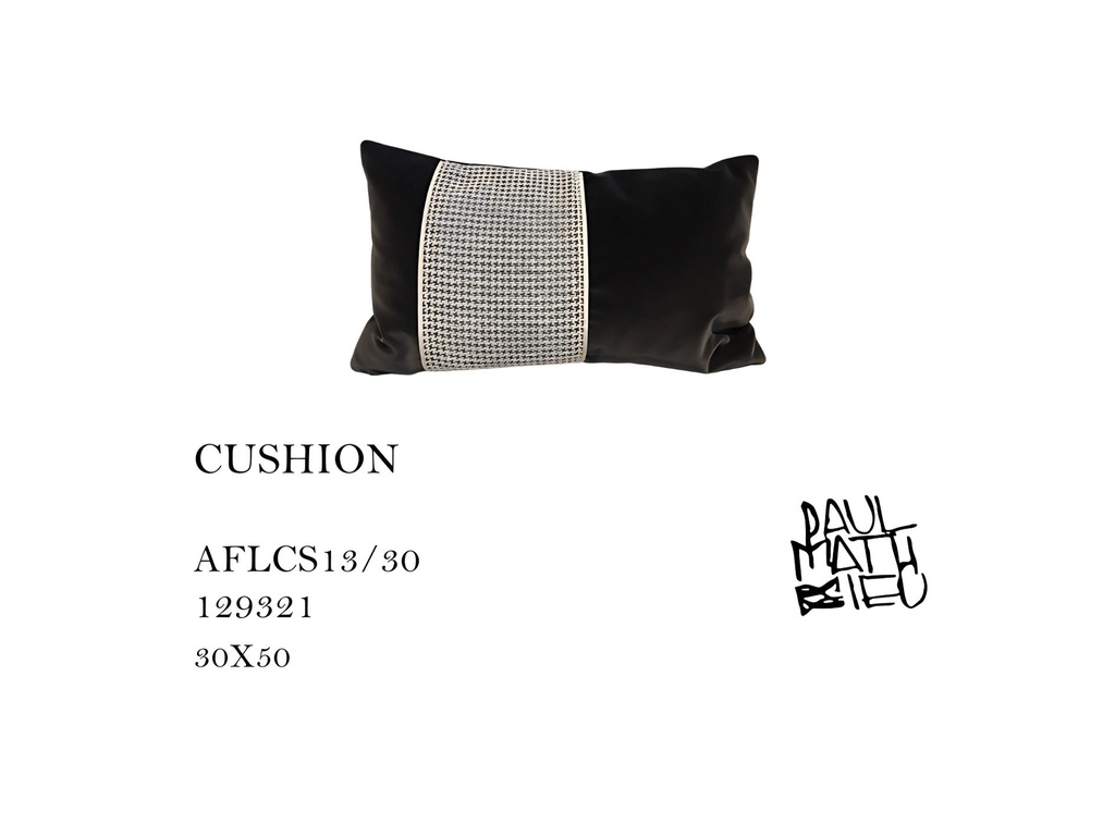 CUSHION W/OTHER FABRIC BAND
