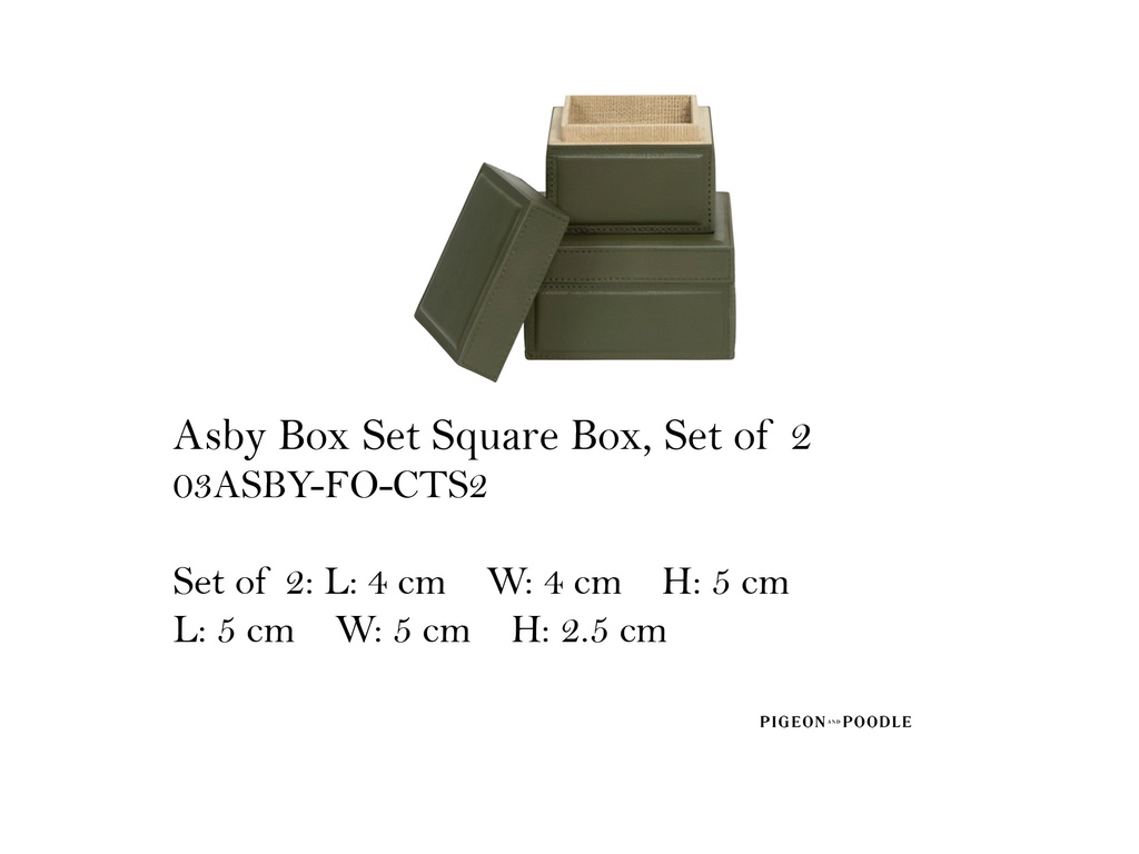 ASBY BOX SET SQUARE BOX SET OF 2