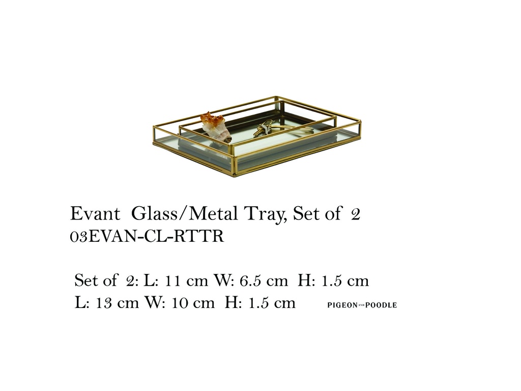EVANT GLASS/METAL TRAY