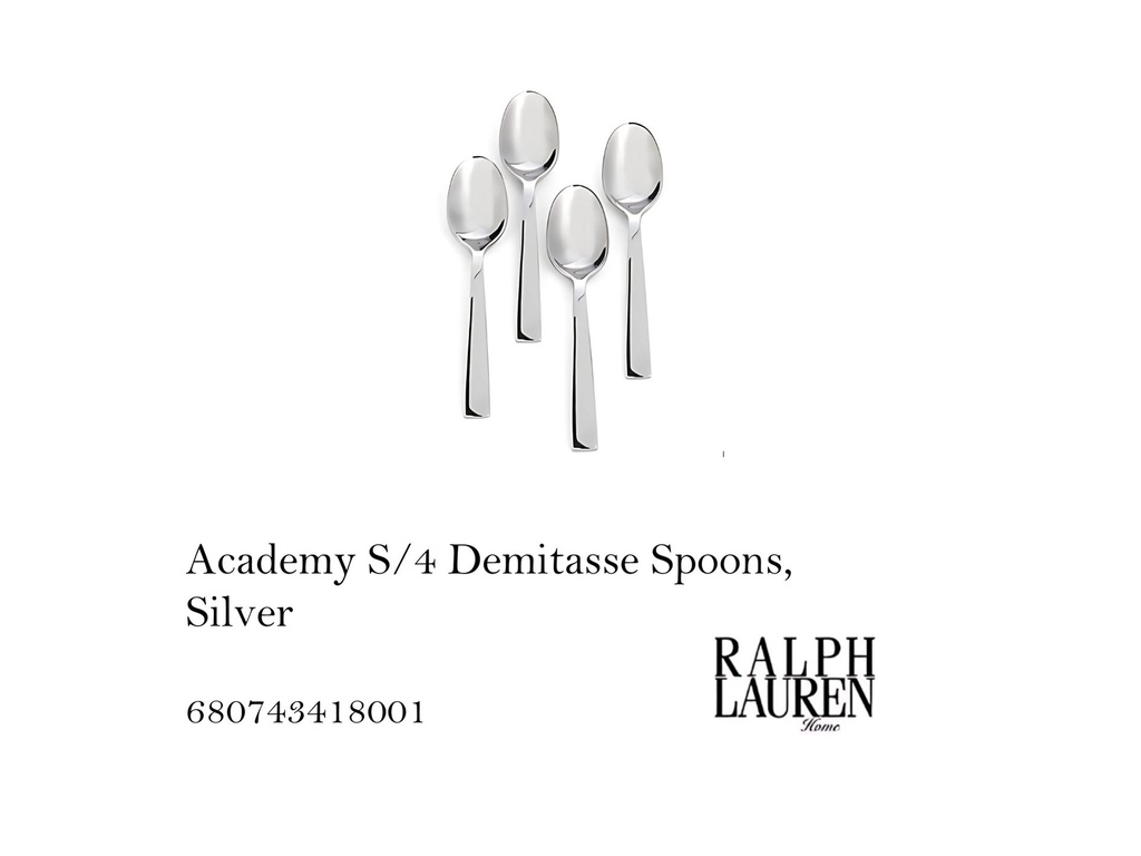 Academy S/4 Demitasse Spoons, Silver