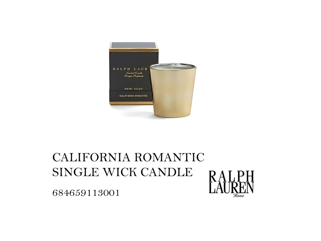 CALIFORNIA ROMANTIC SINGLE WICK CANDLE