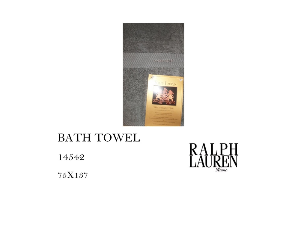 CLAVENUE DARK GREY TOWEL  (1 STRIPE)