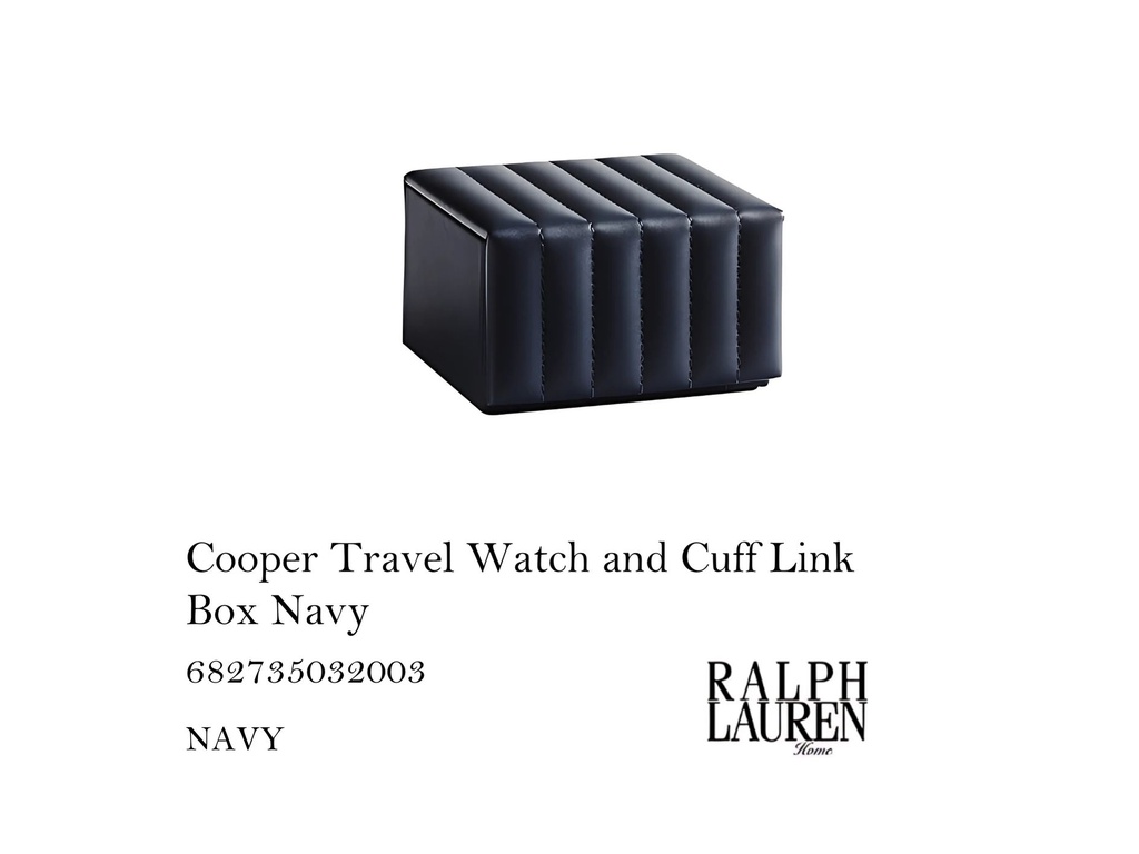 Cooper Travel Watch and Cuff Link Box Navy