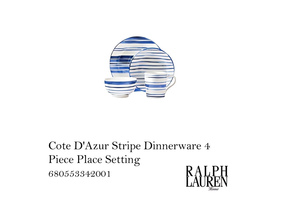 COTE D.AZUR STRIPE-4 PIECE PLACE SET