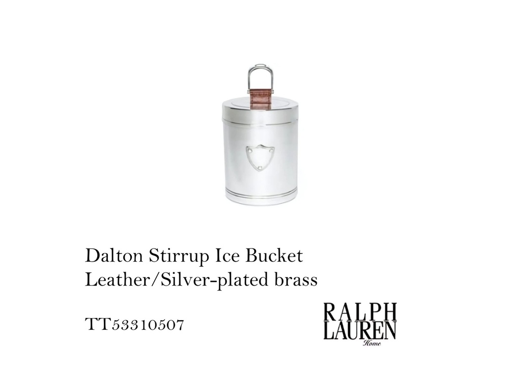 DALTON STIRRUP ICE BUCKET    LEATHER/SILVER-PLATED BRASS