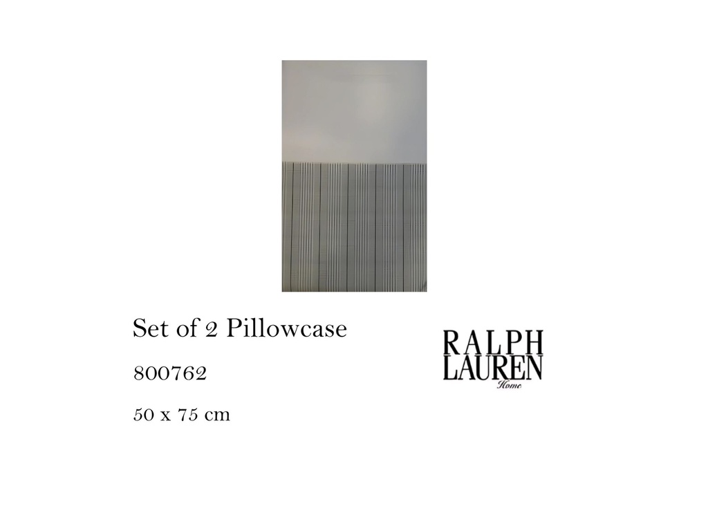 DOUBLE PILLOW CASE (WHITE/GREY STRIPES)