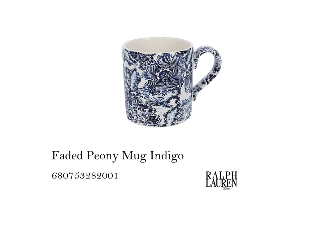Faded Peony Mug Indigo