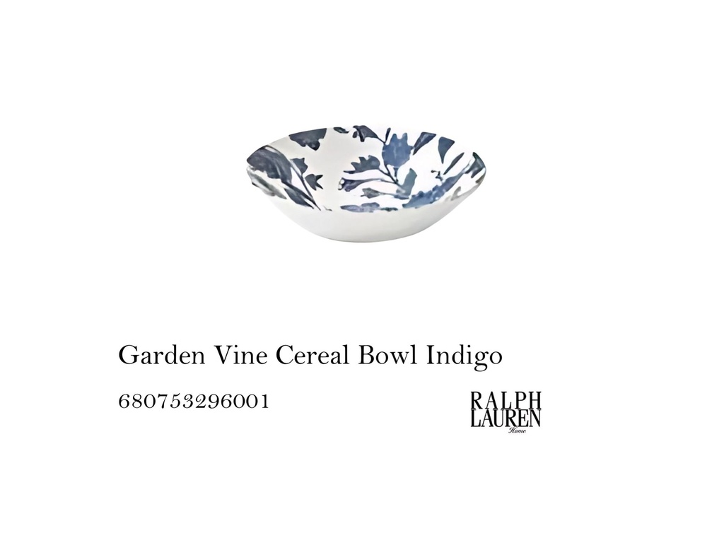 Garden Vine Cereal Bowl Indigo