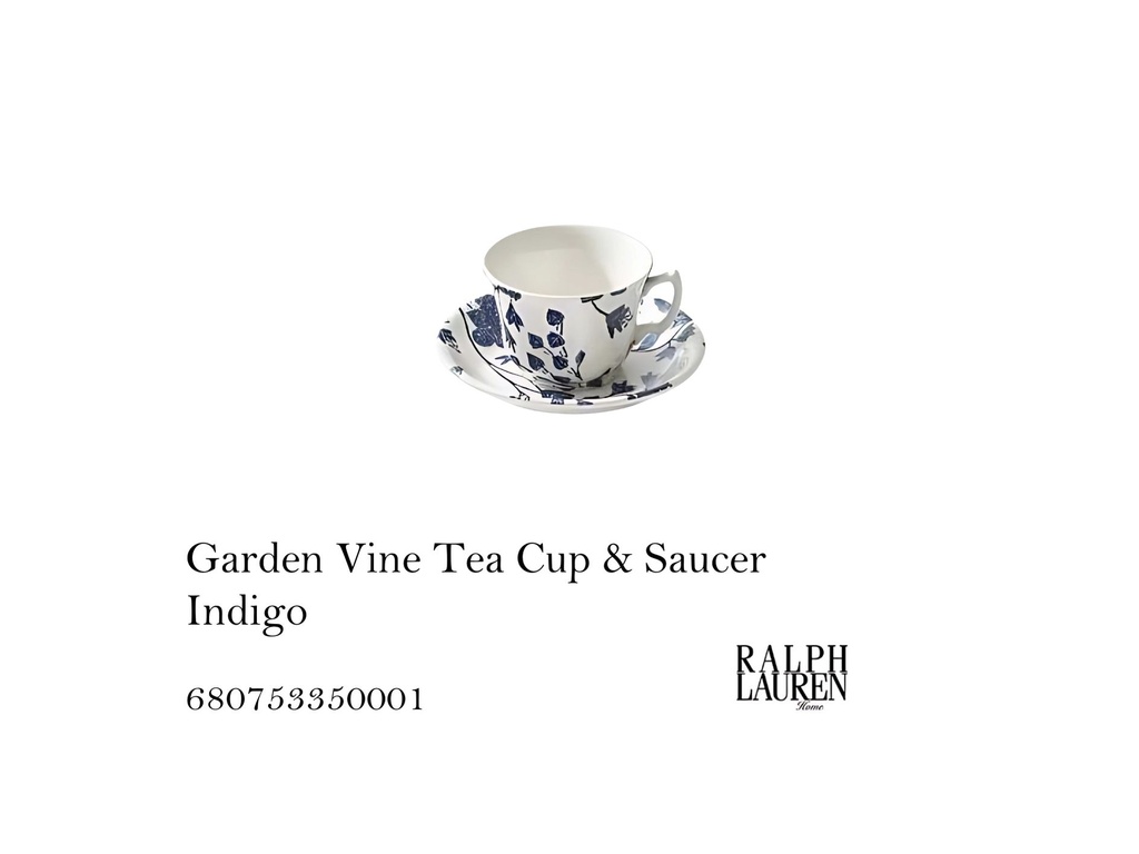 Garden Vine Tea Cup & Saucer Indigo