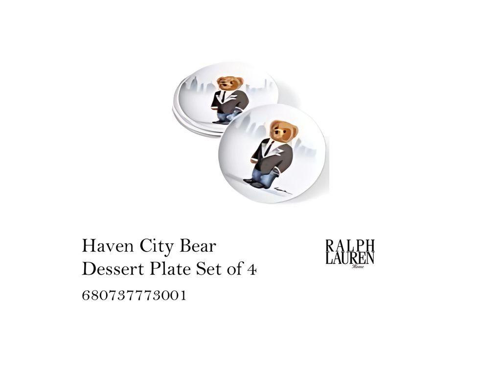 Haven City Bear Dessert Plate Set of 4