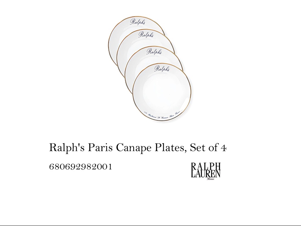 Ralph's Paris Canape Plates, Set of 4
