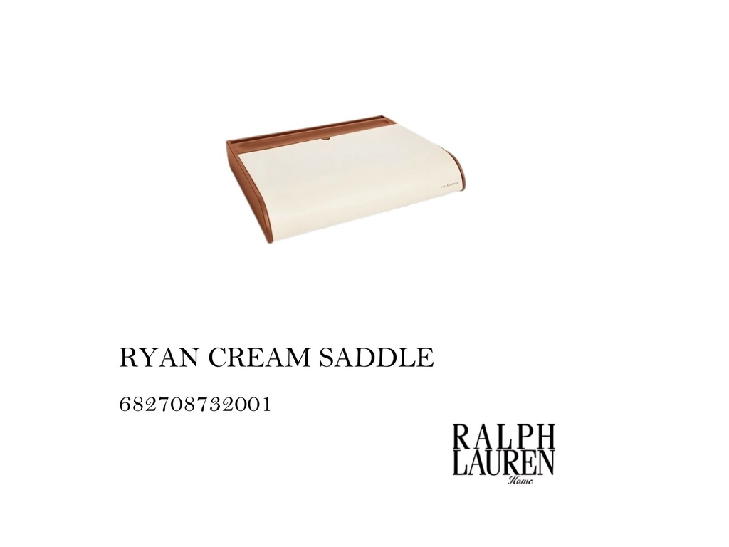 Ryan Desk Valet, Cream and Saddle
