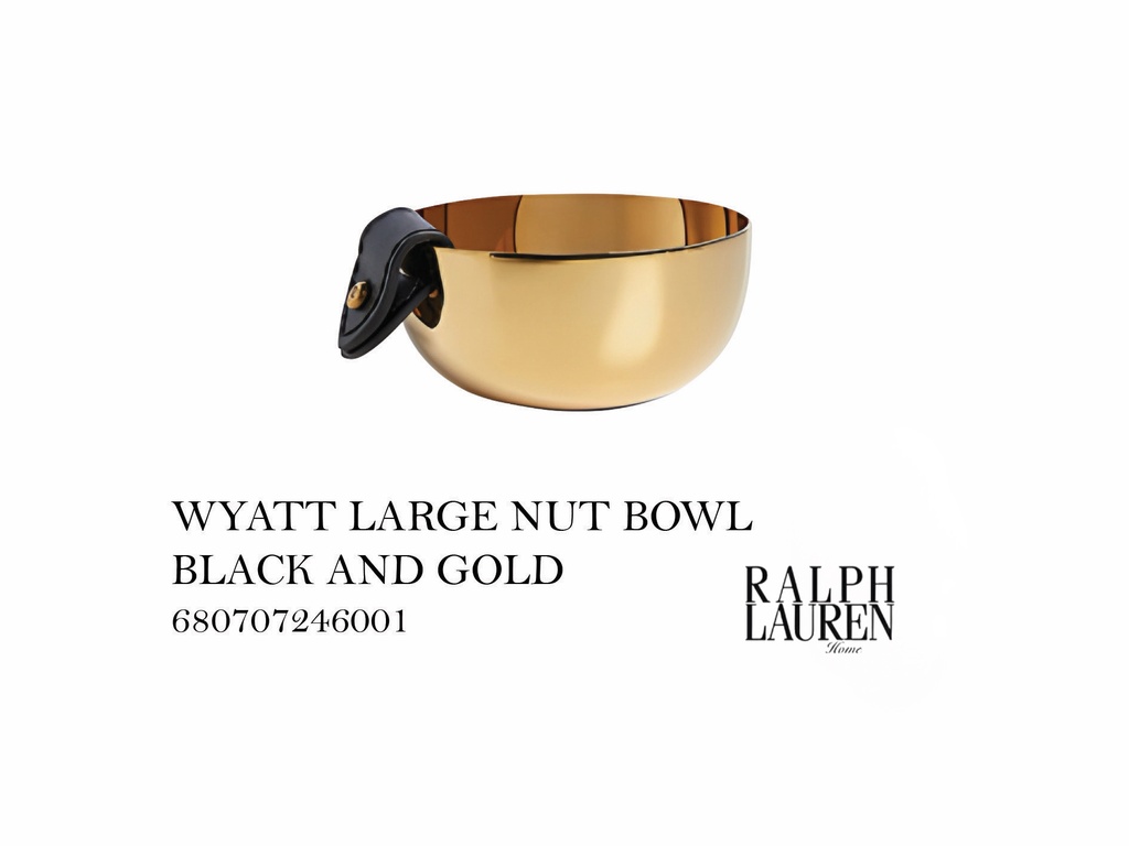 WYATT-LARGE NUT BOWL, BLACK & GOLD