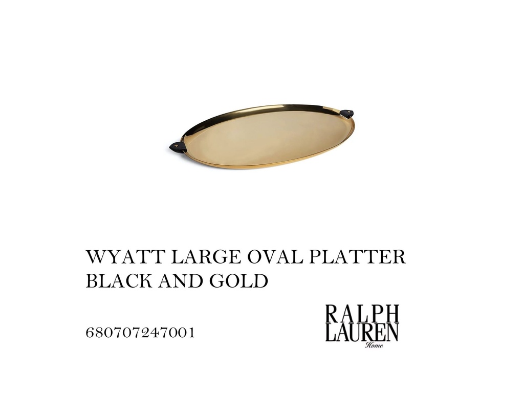 WYATT-OVAL PLATTER, BLACK & GOLD