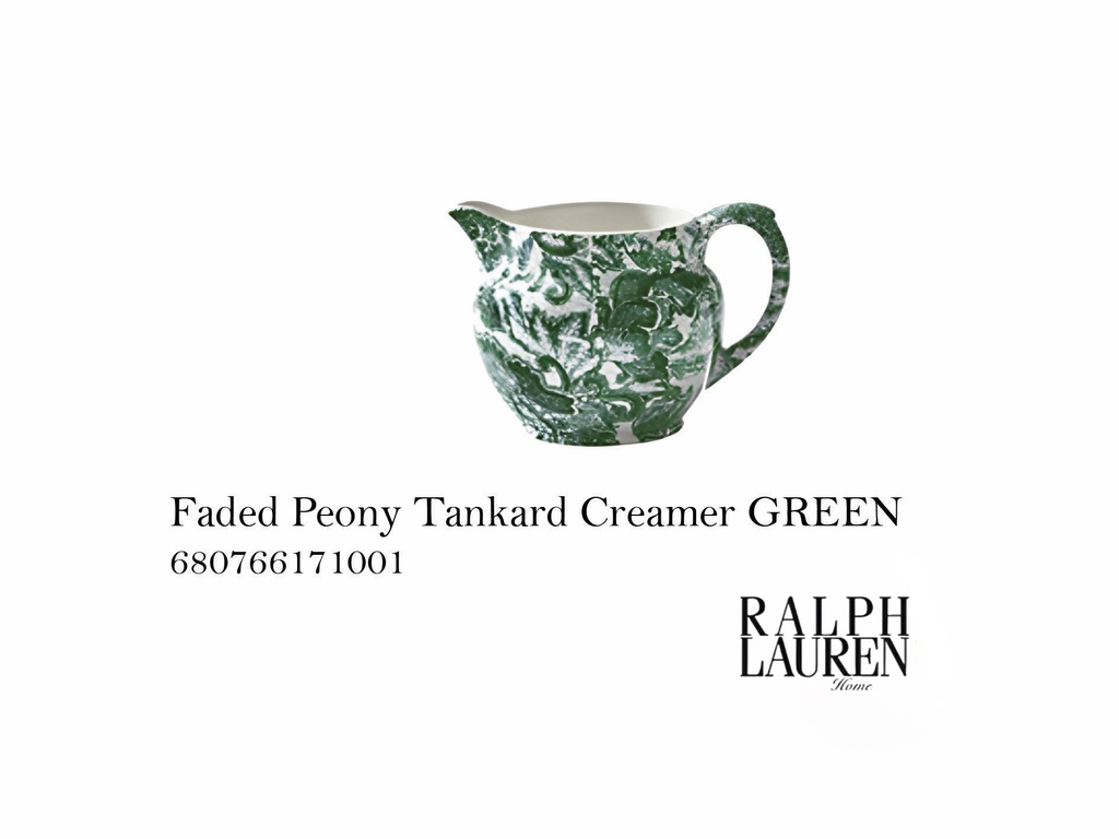 Faded Peony Tankard Creamer, Green