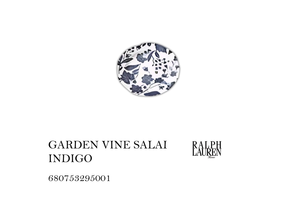 GARDEN VINE SALAD PLATE, INDIGO