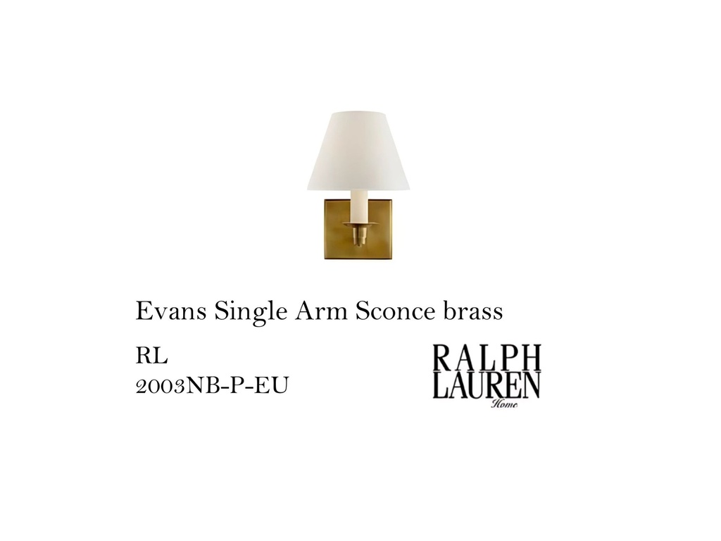 Evans Single Arm Sconce brass