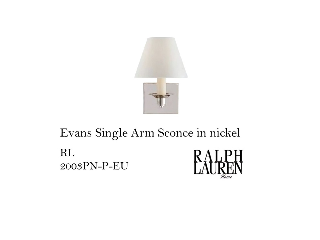 Evans Single Arm Sconce in nickel