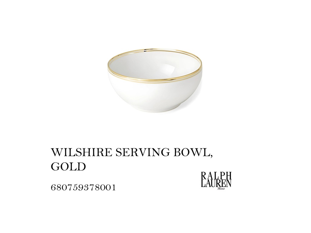 WILSHIRE SERVING BOWL, GOLD