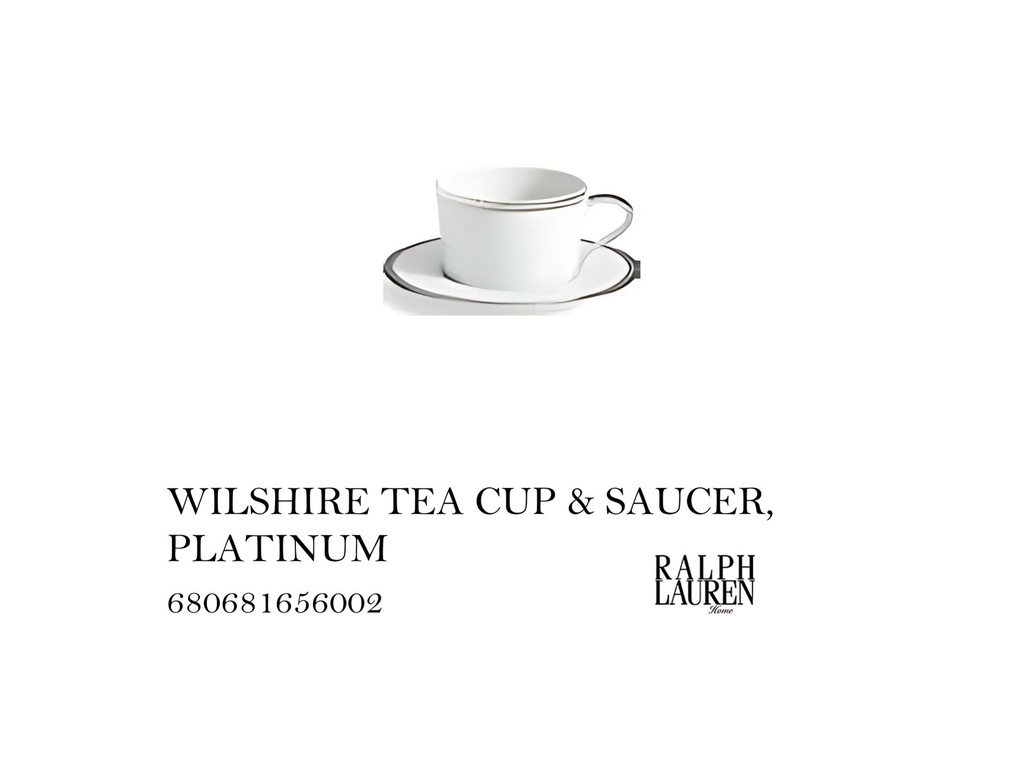 WILSHIRE TEA CUP & SAUCER, PLATINUM