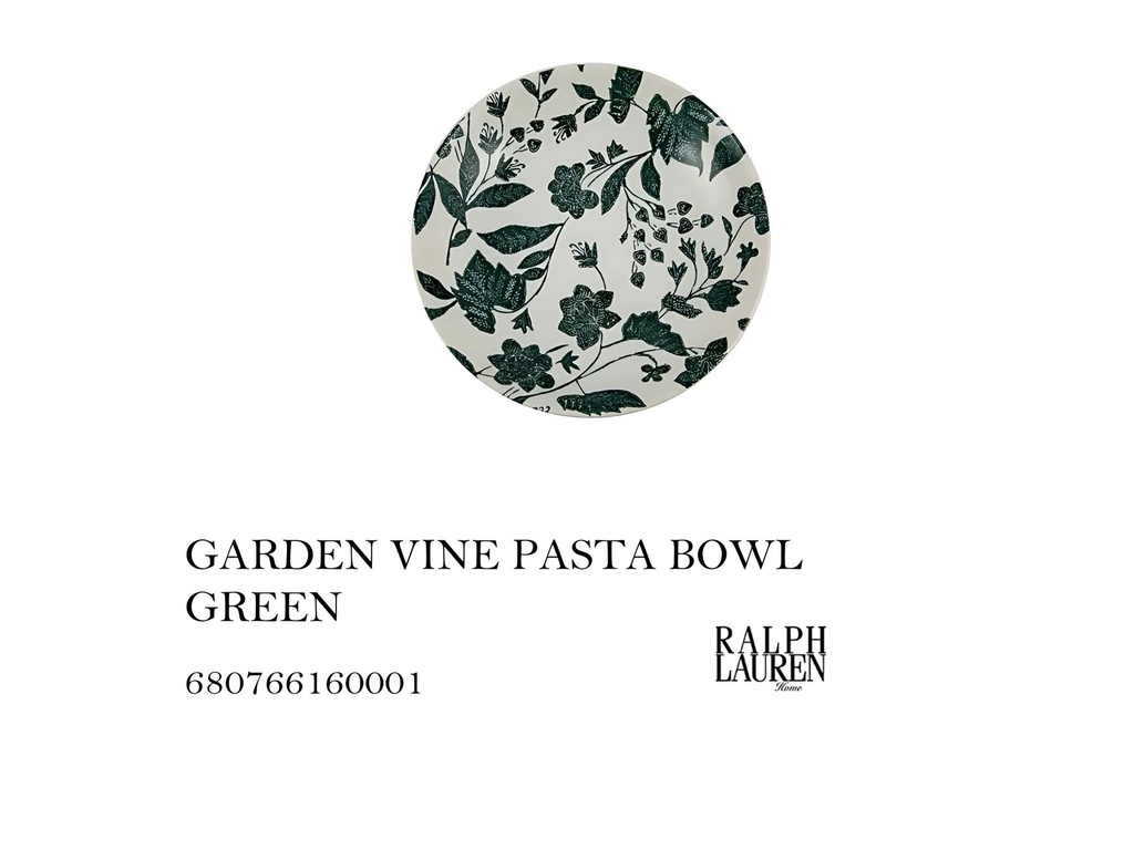 GARDEN VINE PASTA BOWL GREEN
