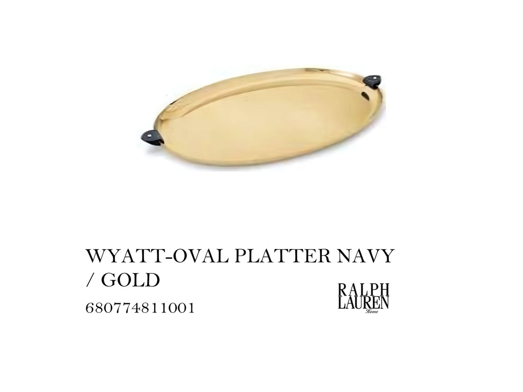 WYATT-OVAL PLATTER NAVY / GOLD