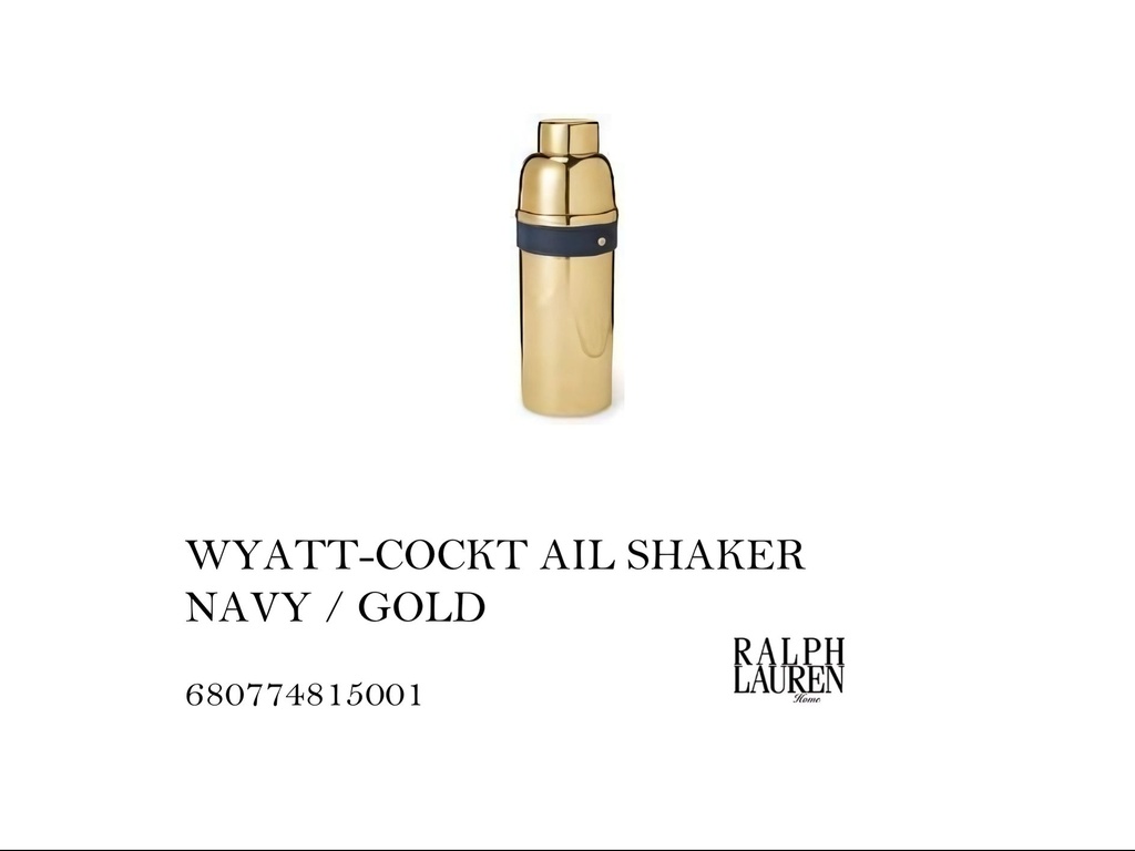 WYATT-COCKTAIL SHAKER NAVY / GOLD