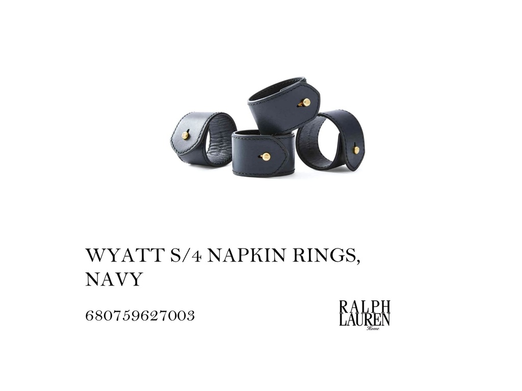 WYATT S/4 NAPKIN RINGS, NAVY