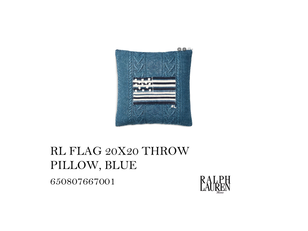 RL FLAG, 54X72 THROW, BLUE