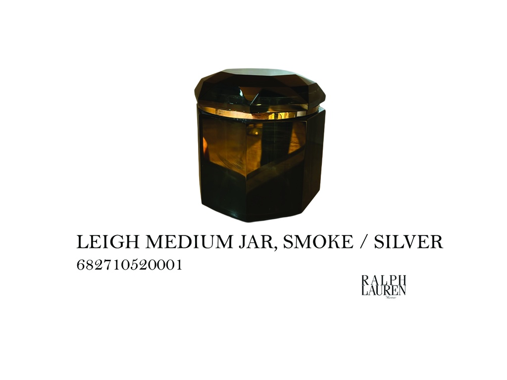 LEIGH MEDIUM JAR, SMOKE / GOLD
