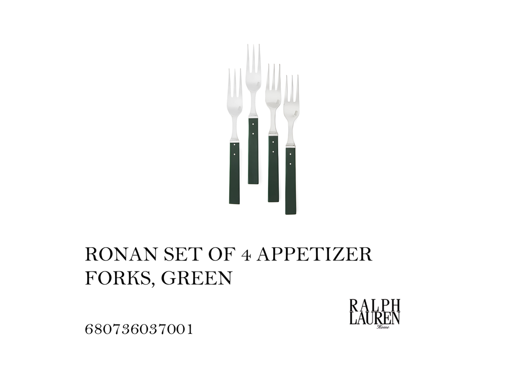 RONAN SET OF 4 APPETIZER FORKS, GREEN
