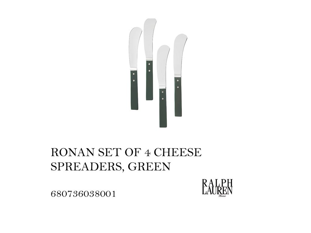RONAN SET OF 4 CHEESE SPREADERS, GREEN