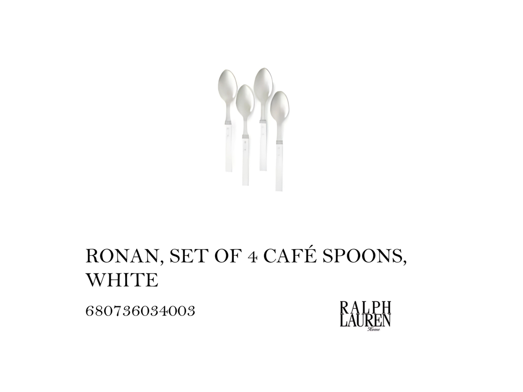 RONAN, SET OF 4 CAFÉ SPOONS, WHITE